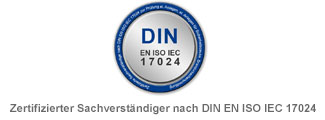 Zertifizierte Sachverständige nach DIN EN ISO IEC 17024